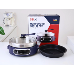Nồi Lẩu Nướng Điện Đa Năng Seka SK640 - Công Suất 1300W, Dung Tích 4L, Chất Liệu Inox 304, Tiện Dụng Cho Gia Đình 6-8 Người