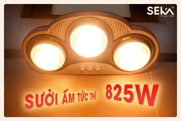 Đèn Sưởi Nhà Tắm 3 Bóng Hồng Ngoại Seka SK588 - Công Suất 825W, Ấm Nhanh, Thiết Kế Gọn Nhẹ, Phù Hợp Với Mọi Không Gian Tắm