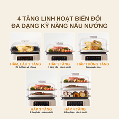 Nồi lẩu hấp 3 tầng đa năng Seka SK6620 - Thiết kế linh hoạt, công suất 1500W, nấu lẩu & hấp thực phẩm tiện lợi, cho bữa tiệc hoàn hảo.