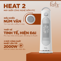 Máy Sưởi Gốm PTC Fatzbaby Heat 2 FB8185EA 2000W - Sưởi Ấm Nhanh, Tiết Kiệm, An Toàn Với Cảm Biến Chống Nghiêng Và Thiết Kế Xoay Linh Hoạt