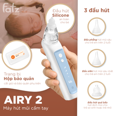 Máy Hút Mũi Cho Bé Fatzbaby Airy 2 - Đầu Hút Silicone Mềm, 3 Cấp Độ Điều Chỉnh, Âm Nhạc Dịu Dàng, An Toàn Cho Trẻ Em