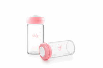 Bộ 2 Bình Trữ Sữa Thủy Tinh Fatzbaby Store 3 - Dung Tích 180ml Chống Rò Rỉ, Dễ Vệ Sinh - Giải Pháp Trữ Sữa Hiện Đại Cho Bé