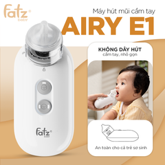 Máy Hút Mũi Cầm Tay Fatzbaby Airy E1 NC006 - Hút Mũi Linh Hoạt Cho Trẻ Sơ Sinh, Dùng Pin AA, Tiện Lợi Mang Theo, Êm Ái, An Toàn