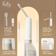 Máy Xịt Vệ Sinh Di Động Fatzbaby Washy 1 FB8898PW - Thiết Kế Tiện Lợi Cho Bé và Người Lớn, Chống Nước IPX6, Pin Sạc, 3 Tốc Độ Điều Chỉnh