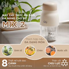 Máy Xay Thức Ăn Dặm Đa Năng Fatzbaby Mix 2 FB5002MB - Lưỡi Dao Inox 8 Cánh, Công Suất 200W, Tiện Lợi Cho Mẹ Và Bé
