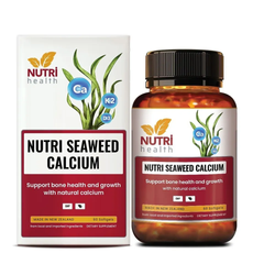 [Hàng nhập khẩu] Viên uống bổ sung canxi Nutri Seaweed Calcium cho trẻ em và phụ nữ mang thai - Tảo biển, Vitamin K2, D3 - Lọ 60 viên