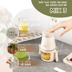 Máy Xay Thức Ăn Dặm Đa Năng Fatzbaby Mix 3 FB5003LD - Cối Thủy Tinh Borosilicate, Lưỡi Dao Thép 6 Cánh, Xay Mịn Cháo, Súp, Sinh Tố Cho Bé