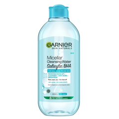 Nước Tẩy Trang Garnier Micellar Cleansing Water Salicylic BHA 400ml - Cho Da Dầu Mụn, Làm Sạch Sâu, Không Gây Kích Ứng