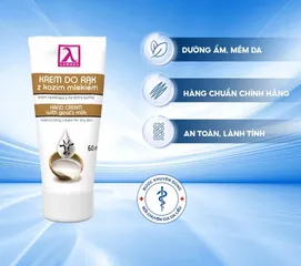 Kem Dưỡng Da Tay Lambda Hands Cream Goat Milk 60ml - Dưỡng Ẩm, Làm Mềm, Bảo Vệ Da Khô Ráp, Nứt Nẻ Chịu Hóa Chất