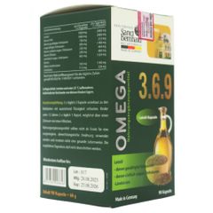 Viên Bổ Sung Omega 3 6 9 Từ Dầu Hạt Lanh Sanct Bernhard Đức - Hỗ Trợ Tim Mạch, Trí Não, Thị Lực, Làn Da, 90 Viên