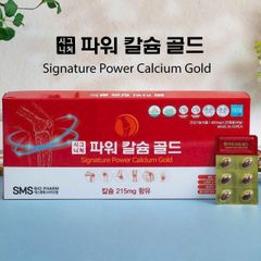 Viên Canxi SMS Bio Pharm Signature Power Calcium Gold - Bổ sung Canxi, Vitamin D3 cho Xương Khỏe, Phát Triển Chiều Cao, Hộp 120 Viên