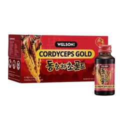 Nước Uống Hồng Sâm Đông Trùng Hạ Thảo Welson Cordyceps Gold - Hỗ trợ Bồi Bổ Sức Khỏe, Tăng Cường Thể Trạng, Hộp 10 Chai 75ml