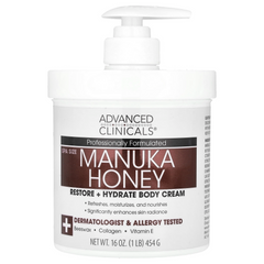 Kem Dưỡng Thể Trắng Da Advanced Clinicals Manuka Honey Body Cream - Nuôi Dưỡng Da Khô, Phục Hồi Da Sần Sùi, 454g