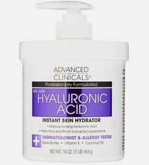 Kem Dưỡng Thể Advanced Clinicals Hyaluronic Acid 454g - Cấp Ẩm Sâu, Giúp Da Mềm Mịn, Phù Hợp Da Khô và Thiếu Nước
