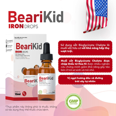 Sắt Dạng Giọt Bearikid Iron Drops - Bổ Sung Sắt Cho Trẻ Em, Hỗ Trợ Tạo Máu, Giảm Thiếu Máu, 15ml