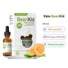 Kẽm Bearikid Zinc Drops Dạng Giọt 30ml - Hỗ Trợ Bổ Sung Kẽm Cho Trẻ Em Và Phụ Nữ Có Thai, Dễ Uống, Giảm Thiếu Hụt Kẽm