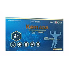 Viên Kẽm ADA 150mg - Bổ Sung Kẽm Gluconate Nhập Khẩu Pháp, Hỗ Trợ Tăng Cường Sức Đề Kháng, Hộp 60 Viên