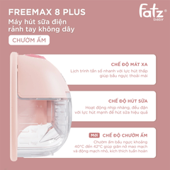 Máy Hút Sữa Điện Rảnh Tay Fatzbaby Freemax 8 Plus FB1219TP - Chức Năng Chườm Ấm Giúp Mẹ Thoải Mái và Tăng Lượng Sữa