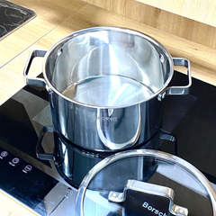 (Hàng nhập khẩu) Bộ 3 nồi inox liền khối KINGCOOK KPS1780