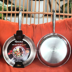 (Hàng nhập khẩu) Chảo inox 304 liền khối đáy từ KINGCOOK KPA1680