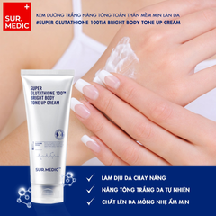 (Hàng nhập khẩu) Kem dưỡng thể nâng tông Sur.Medic Super Glutathione 100TM Bright Body Tone Up Cream