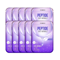 (Hàng nhập khẩu) Combo 10 mặt nạ hỗ trợ trẻ hóa da Foodaholic Peptide Anti Wrinkle Mask