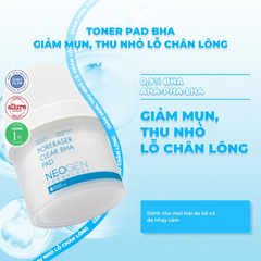 (Hàng nhập khẩu) Toner pad hỗ trợ thu nhỏ lỗ chân lông Neogen Dermalogy Poreraser Clear BHA