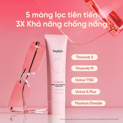 (Hàng nhập khẩu) Kem chống nắng Beplain nâng tone Sunmuse Tone Up & Correcting Sunscreen Peach Pink SPF50