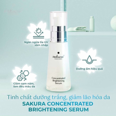 (Hàng nhập khẩu) Bộ 2 món hỗ trợ dưỡng trắng da, ngừa nám Sakura Brightening Set