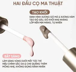(Hàng nhập khẩu) Kem Tạo Khối & Bắt Sáng 2 Đầu Judydoll Liquid Highlighter & Contour Duo