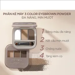 (Hàng nhập khẩu) Bột kẻ chân mày Judydoll 3 Color Eyebrow Powder kèm cọ