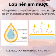 (Hàng nhập khẩu) Phấn Nước Clio Kill Cover High Glow Cushion SPF50+ PA+++
