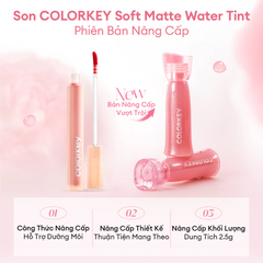 (Hàng nhập khẩu) Son Colorkey Watery Tint Phiên Bản Mới Bền Màu Lâu Trôi 2.5g
