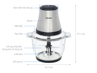 Máy xay thịt Philips HR1503/00 dung tích 2L