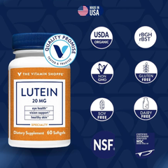 (Hàng nhập khẩu) Viên uống hỗ trợ bổ mắt The Vitamin Shoppe Lutein 20mg