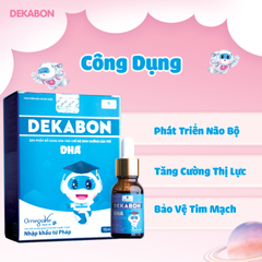 DeKaBON DHA Bổ Sung Phát Triển Não Bộ và Thị Lực Cho Trẻ Em - Từ Tảo Tinh Khiết, 15ml, Hương Vị Ngon Dễ Uống