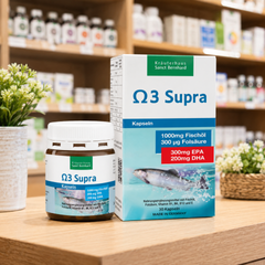 Viên uống dầu cá Omega 3 Supra 1000mg Sanct Bernhard - Bổ sung EPA, DHA, Hỗ trợ Tim Mạch và Não Bộ - Lọ 30 viên dễ hấp thu