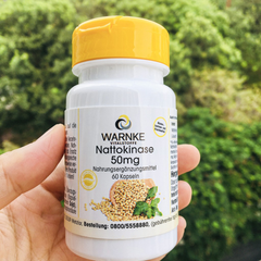 Viên uống Warnke Nattokinase 50mg - Hỗ trợ tim mạch, giảm huyết khối, tăng cường lưu thông máu - Sản phẩm sức khỏe cao cấp từ Đức