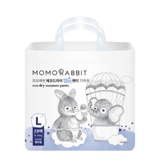 (Hàng nhập khẩu) Bỉm quần đêm hè Momo Rabbit size L 28 miếng 9-14kg