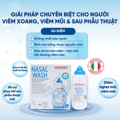 (Hàng nhập khẩu) Bộ bình rửa mũi kèm 30 gói muối Otosan Nasal Wash Kit