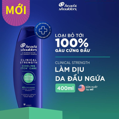 Dầu gội Head & Shoulders Clinical Strength 400ml - Giải pháp trị gàu hiệu quả, làm sạch sâu để tóc khỏe mạnh, mượt mà.