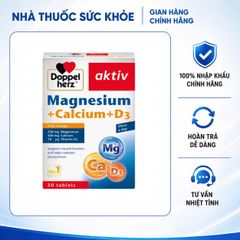 Viên uống Doppelherz Magnesium + Calcium + D3 30 viên - Bổ sung Vitamin D3, Canxi, Magie hỗ trợ xương khớp chắc khỏe