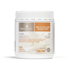 [Nhập khẩu] Viên uống bổ sung Canxi Bio Island Milk Calcium Bone Care 150 viên - Hỗ trợ sức khỏe xương và răng chắc khỏe với vitamin D3, K2.