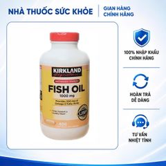 [Nhập khẩu] Dầu cá Omega 3 Fish Oil Kirkland 1000mg 400 viên - Viên uống bổ sung Omega-3 hỗ trợ sức khỏe tim mạch và trí não từ Mỹ