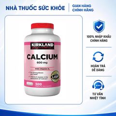 [Hàng nhập khẩu] Viên uống Kirkland Calcium 600mg + D3 - Bổ sung Canxi và Vitamin D3 cho Xương Khỏe mạnh - Hỗ trợ ngừa loãng xương, 500 viên