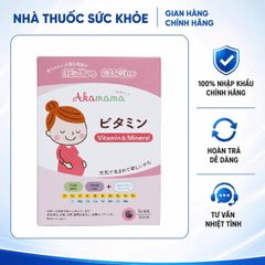 Vitamin Tổng Hợp Cho Bà Bầu Akamama Nhật Bản - Cung Cấp 20 Vi Chất Thiết Yếu Hỗ Trợ Thai Kỳ, Giảm Rạn Da, Dễ Uống
