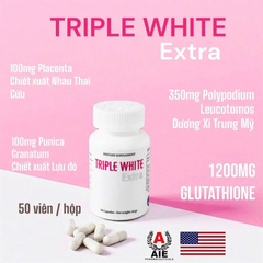 (Hàng nhập khẩu) Viên Uống Trắng Da Dietary Supplement Triple White - Hỗ Trợ Sáng Da, Mờ Thâm Nám và Chống Nắng Hiệu Quả, Hộp 50 Viên