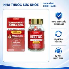 [Nhập khẩu] Dầu nhuyễn thể Super Omega 3 Krill Oil 2000mg Eikenbi - Hỗ trợ sức khỏe, đẹp da, tăng cường trí nhớ - 60 viên bổ sung omega 3 cao cấp