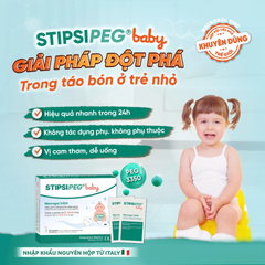 Bột hỗ trợ nhuận tràng Stipsipeg Baby Macrogol 3350 cho trẻ từ 6 tháng - Làm mềm phân, hỗ trợ tiêu hóa tự nhiên hiệu quả và an toàn.