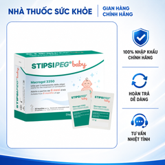 Bột hỗ trợ nhuận tràng Stipsipeg Baby Macrogol 3350 cho trẻ từ 6 tháng - Làm mềm phân, hỗ trợ tiêu hóa tự nhiên hiệu quả và an toàn.